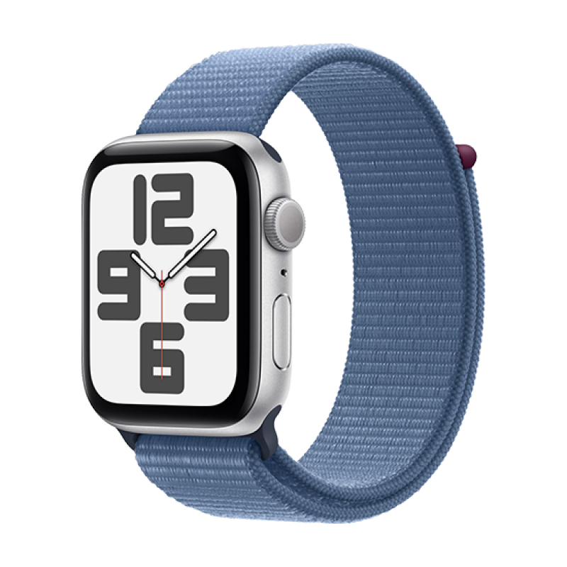 Watch Apple Watch SE GPS 44mm Silver Aluminium Case with Sport Loop - Winter Blue EU